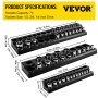 VEVOR 3-Pack Metric Magnetic Socket Organizers, 1.27cm, 0.95cm, 0.64cm Drive Socket Holders Hold 75 Sockets, Black Tool Box Organizer for Sockets Storage