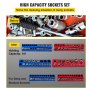 VEVOR magnetic socket organizer showcasing before and after with organized deep and shallow sockets.