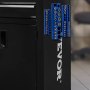 VEVOR magnetic socket organizer in blue attached to a black toolbox with organized socket holders.