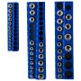 VEVOR magnetic socket organizer in blue with numbered slots and various chrome sockets arranged neatly.