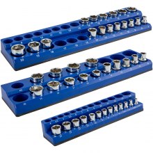 ABN Tool Box Socket Organizer Tray Set - 6pk SAE and Metric 1/4in 3/8in  1/2in Shallow and Deep Well Socket Holders