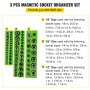 VEVOR Magnetic Socket Organizer Socket Holder 3 pcs 12.7/9.5/6.35mm Drive SAE