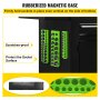 VEVOR 3-Pack Metric Magnetic Socket Organizers, 1/2-inch, 3/8-inch, 1/4-inch Drive Socket Holders Hold 68 Sockets, Green Tool Box Organizer for Sockets Storage