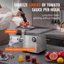 VEVOR Colador de tomate eléctrico, máquina para hacer salsa de tomate de 700 W, colador de alimentos y máquina para hacer salsa de 100 LBS/H, molino de alimentos de grado comercial de 45 mm con función inversa para salsa de tomate, fresa y arándanos