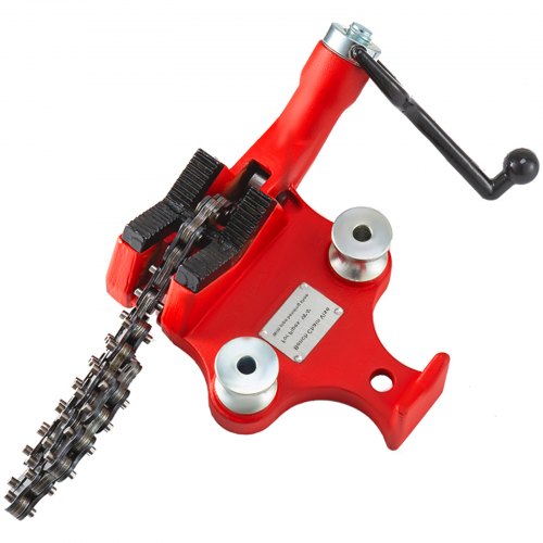 VEVOR Screw Bench Chain Vise 1/8 to 5-Inch Pipe Capacity, Heavy Duty Bench Chain Pipe Vise with Crank Handle, Neoprene-Coated Jaw, Cast Iron Material Ideal for a Variety of Pipes