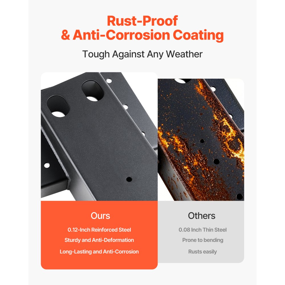 VEVOR Deer Blind Brackets, Outdoor 3.6x3.6 Platform Bracket, Fit 3.5x3.5 In / 88.9x88.9 mm Lumber, 2204lbs/1000kg Capacity Steel Elevator Brackets for Deer Stand, Hunting Blinds, Shooting Shack, 8 Pcs