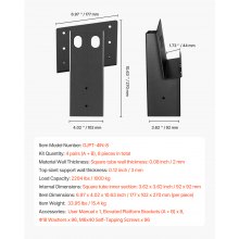 Compound Angle Platform Brackets Fit 3.5x3.5 In / 88.9x88.9 mm Lumber 8 Pcs