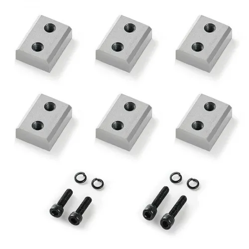 VEVOR Rebar Cutter Blades, 6 Pcs Replacement Jaw Blades for 5/8Inch 16mm #5 Electric Rebar Cutter, Double-sided, CR12MOV High-Hardness Steel, Fast Efficient with Screws and Spring Washer, Silver