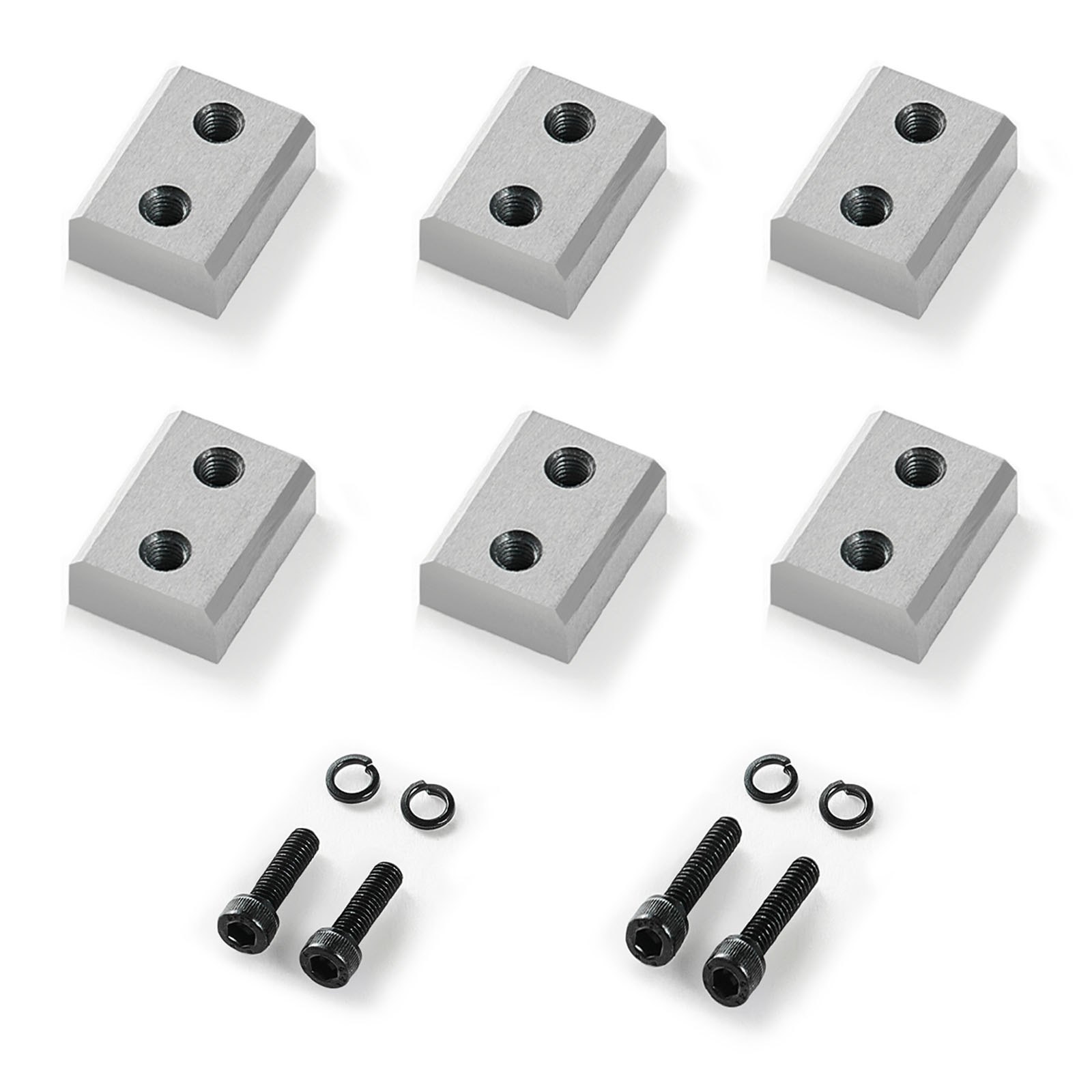 VEVOR Rebar Cutter Blades, 6 Pcs Replacement Jaw Blades for 3/4Inch 20mm #6 Electric Rebar Cutter, Double-sided, CR12MOV High-Hardness Steel, Fast Efficient with Screws and Spring Washer, Silver