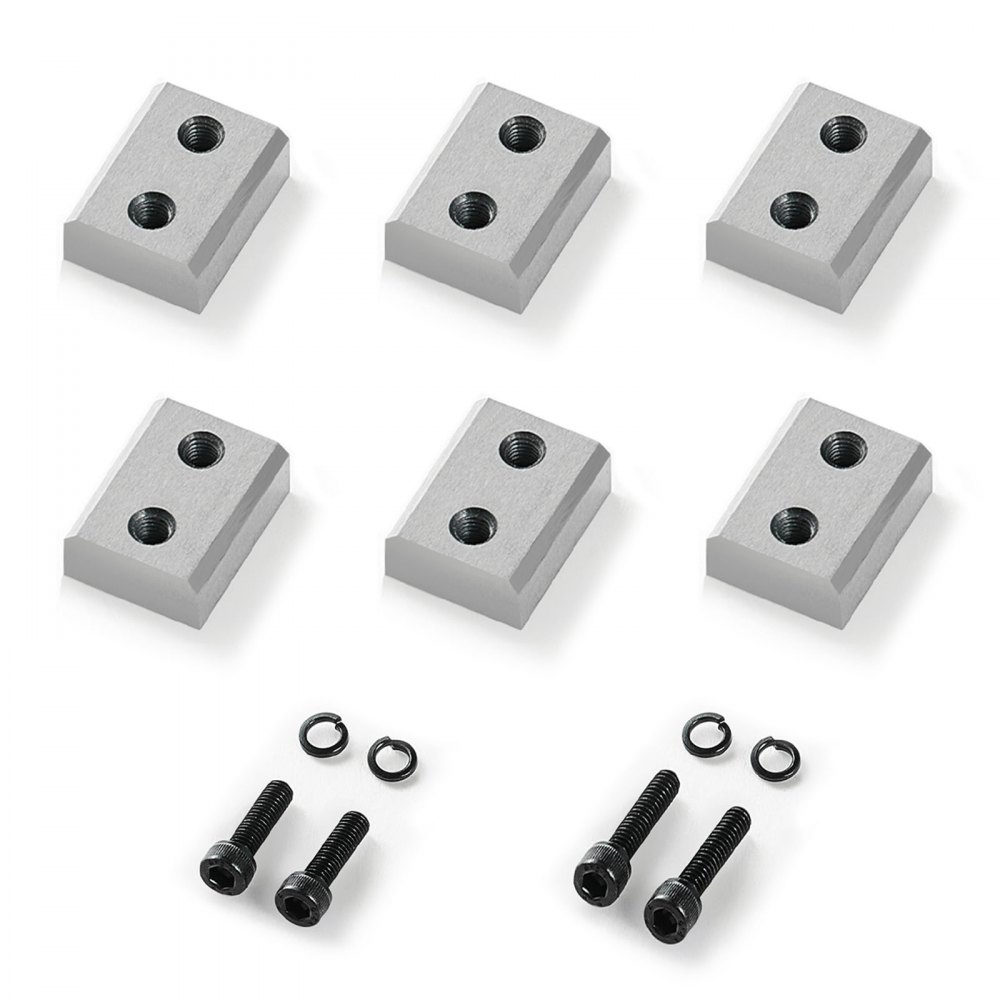 VEVOR Rebar Cutter Blades, 6 Pcs Replacement Jaw Blades for 1Inch 25mm #8 Electric Rebar Cutter, Double-sided, CR12MOV High-Hardness Steel, Fast Efficient with Screws and Spring Washer, Silver