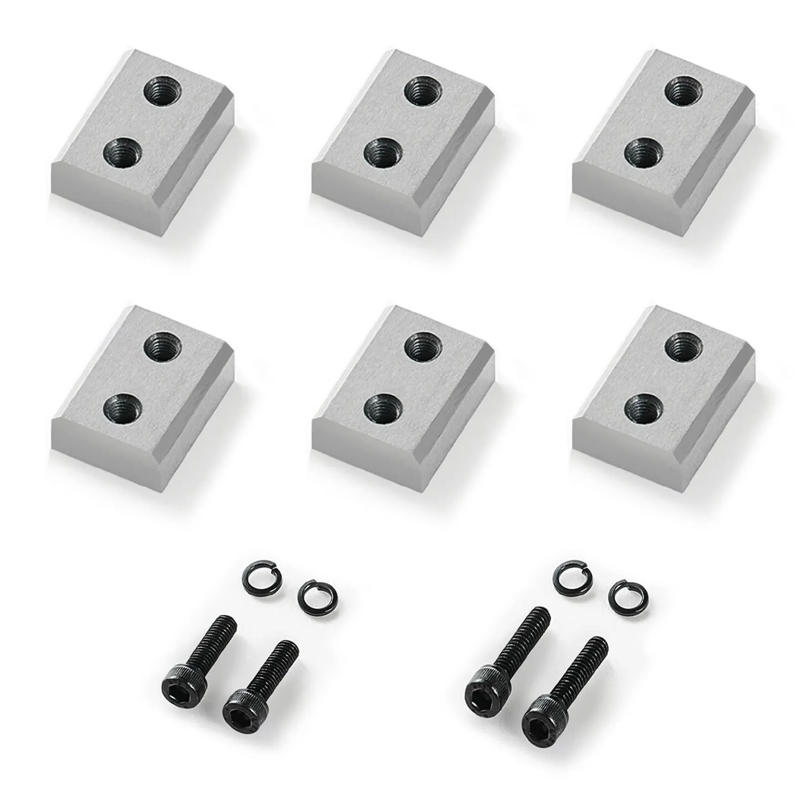 VEVOR Rebar Cutter Blades, 6 Pcs Replacement Jaw Blades for 1Inch 25mm #8 Electric Rebar Cutter, Double-sided, CR12MOV High-Hardness Steel, Fast Efficient with Screws and Spring Washer, Silver