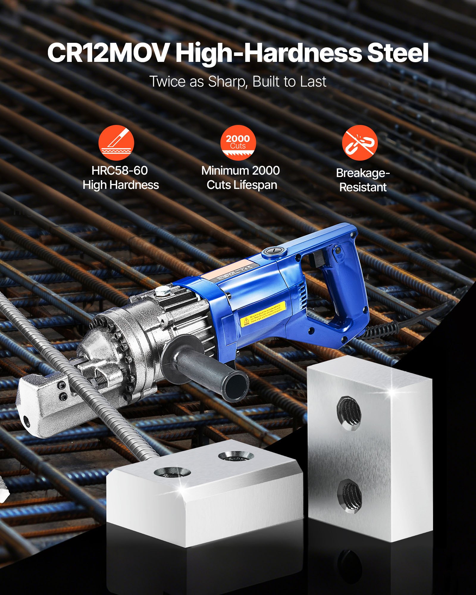 Lame de tăiat armături VEVOR, 6 bucăți lame de schimb pentru tăietor electric de armături de 1-1/4 inch 32 mm #10, față-verso, oțel CR12MOV de înaltă duritate, rapid și eficient cu șuruburi și șaibă cu arc