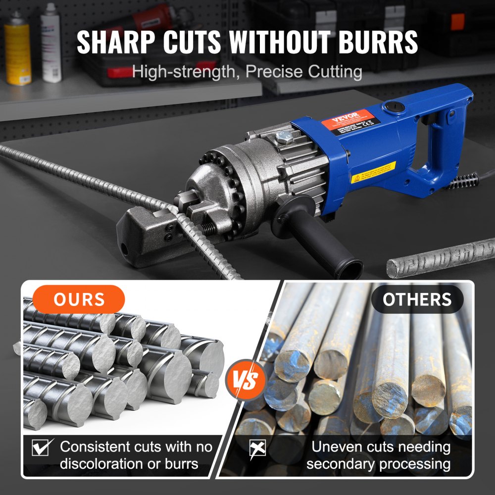 VEVOR Electric Rebar Cutter Blade, 6 PCS 16mm(5/8 Inch) Cutting Diameter, HRC58-60 Hard Hydraulic Rebar Blade Replacement Jaw Blades with 12 Hexagon Screw and 12 Spring Washer, for Model RC-16