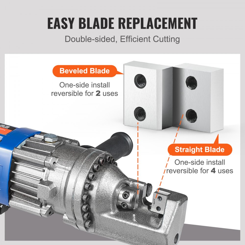 VEVOR Electric Rebar Cutter Blade, 6 PCS 16mm(5/8 Inch) Cutting Diameter, HRC58-60 Hard Hydraulic Rebar Blade Replacement Jaw Blades with 12 Hexagon Screw and 12 Spring Washer, for Model RC-16