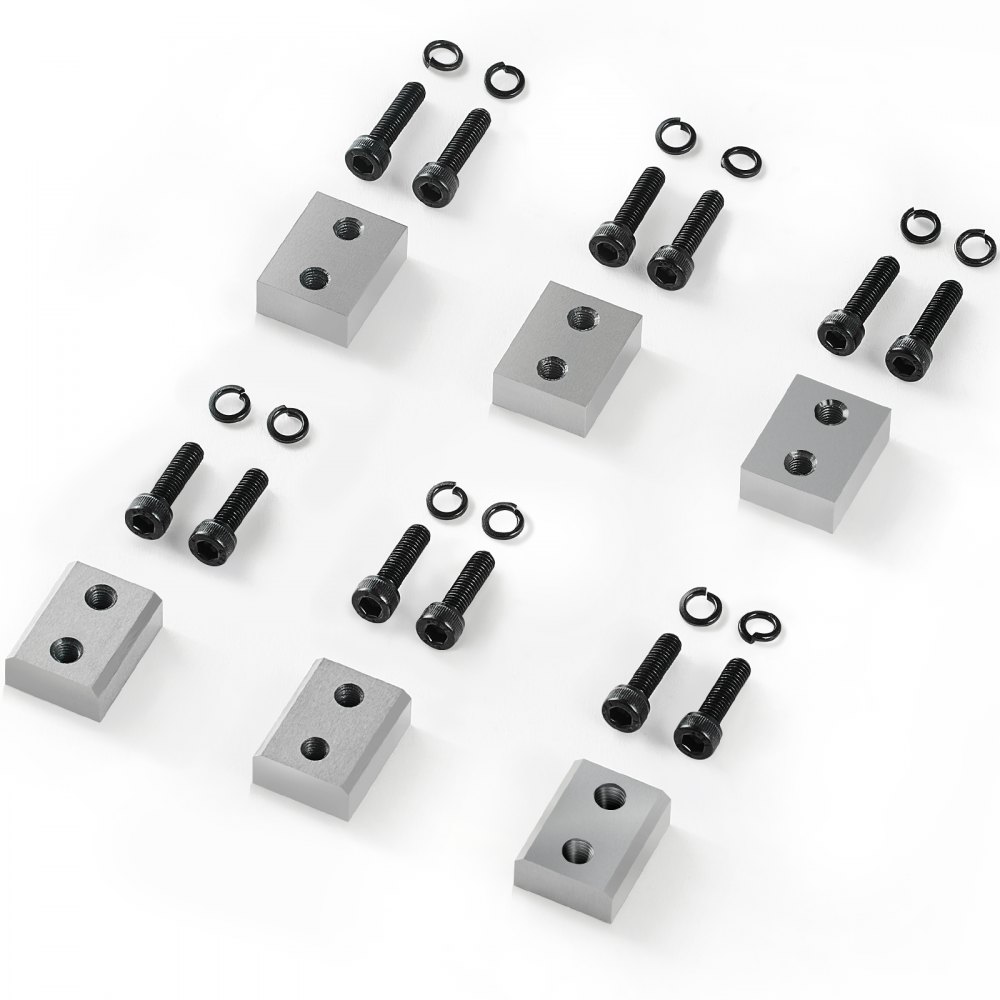 VEVOR Electric Rebar Cutter Blade, 6 PCS 16mm(5/8 Inch) Cutting Diameter, HRC58-60 Hard Hydraulic Rebar Blade Replacement Jaw Blades with 12 Hexagon Screw and 12 Spring Washer, for Model RC-16