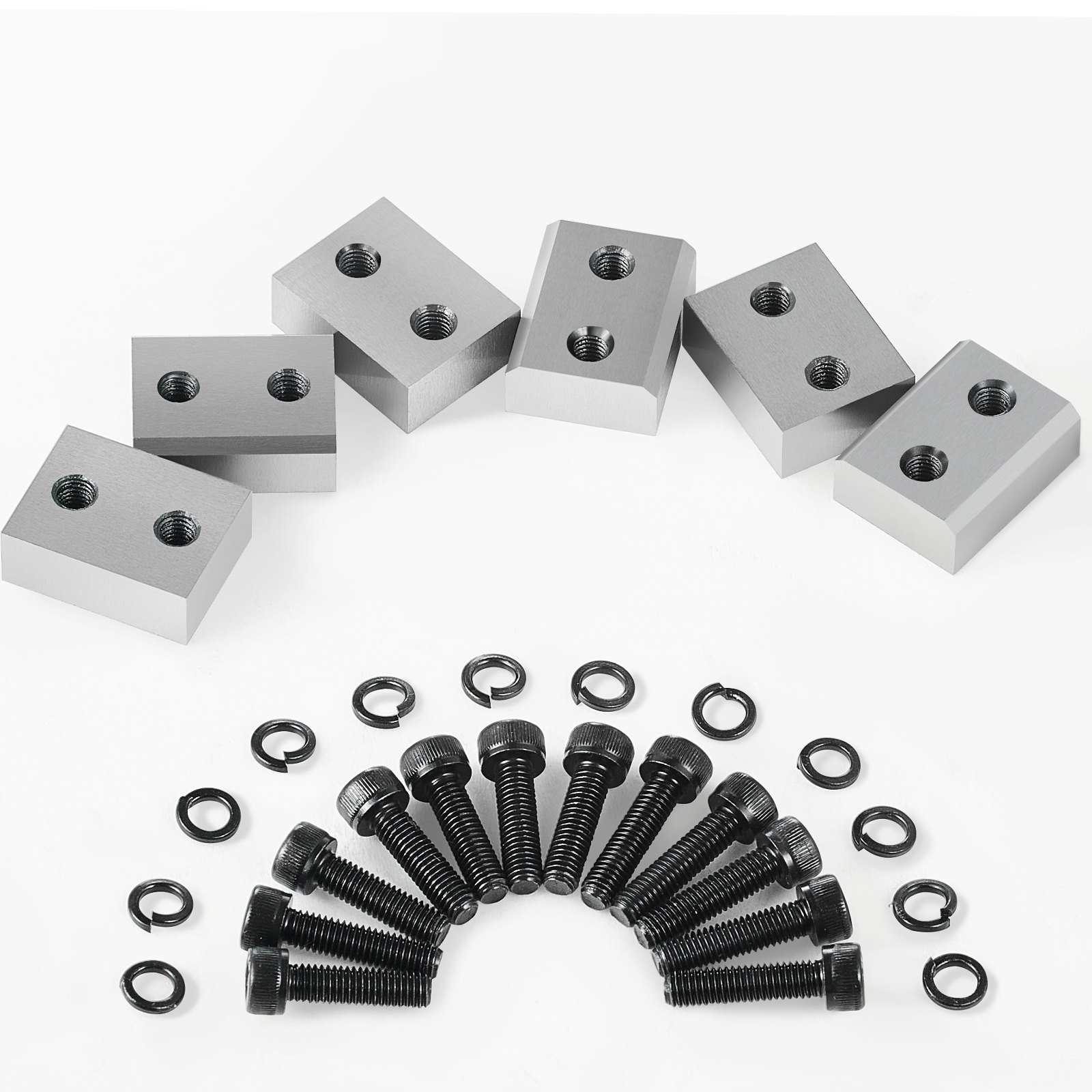 VEVOR Electric Rebar Cutter Blade, 6 PCS 16mm(5/8 Inch) Cutting Diameter, HRC58-60 Hard Hydraulic Rebar Blade Replacement Jaw Blades with 12 Hexagon Screw and 12 Spring Washer, for Model RC-16