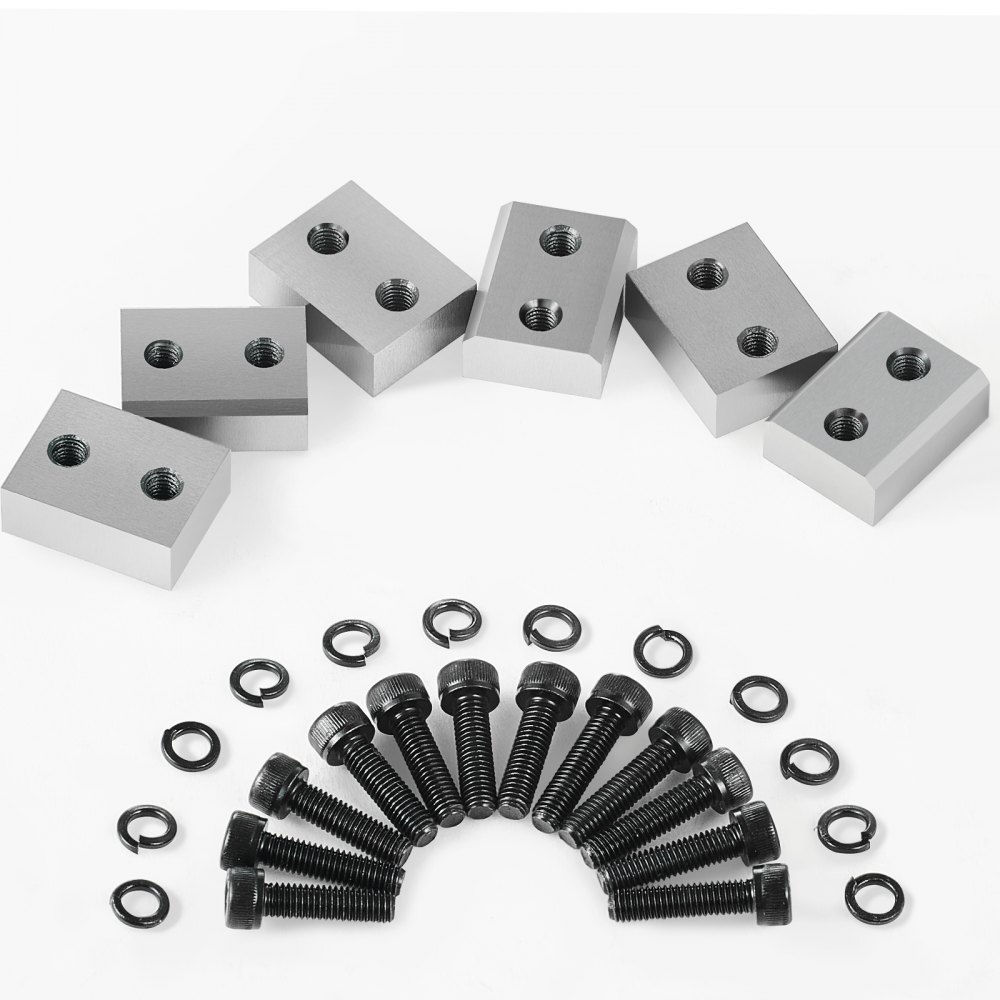 VEVOR Electric Rebar Cutter Blade, 6 PCS 20/22mm Cutting Diameter, HRC58-60 Hard Hydraulic Rebar Blade Replacement Jaw Blades with 12 Hexagon Screw and 12 Spring Washer, for Model RC-20, RC-22