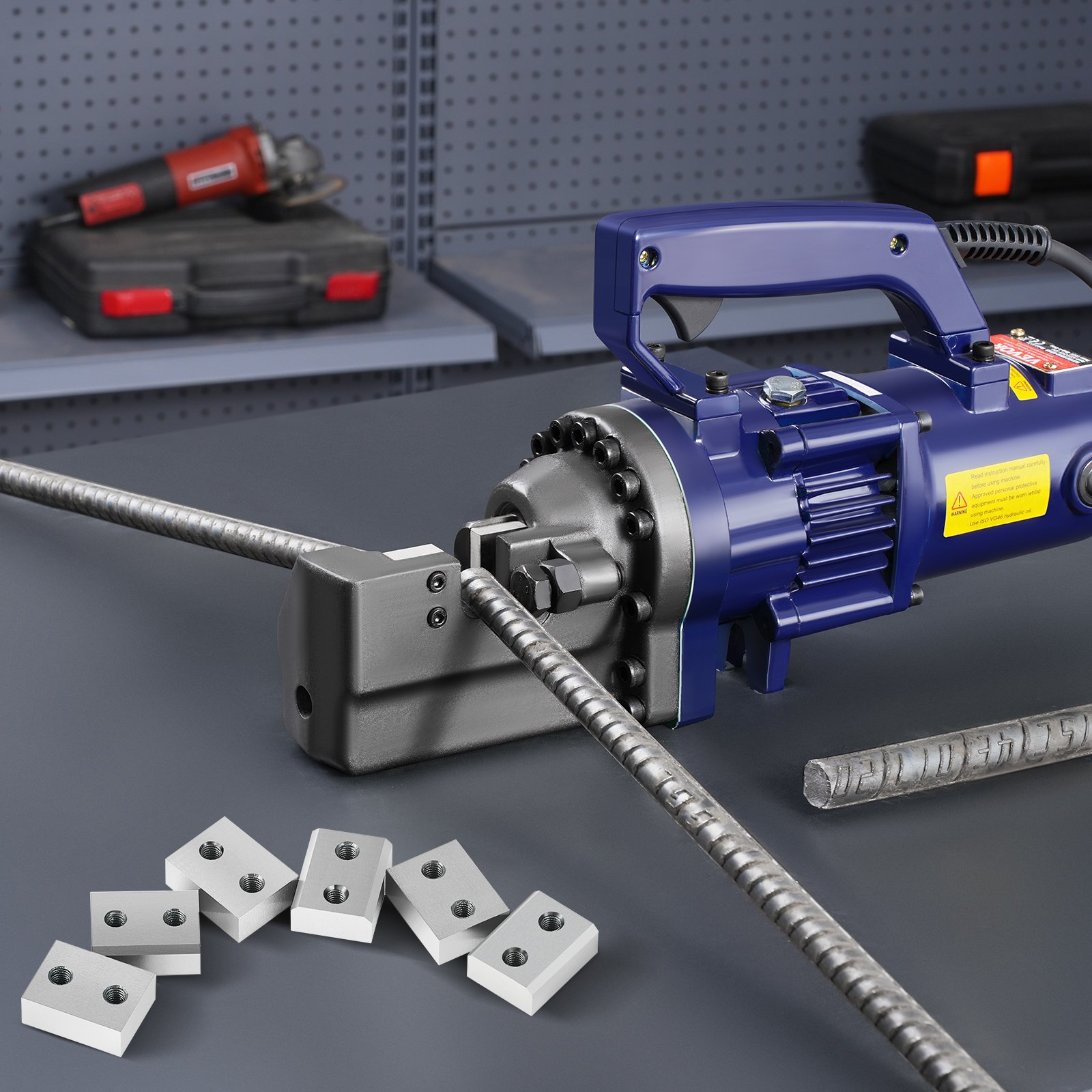 VEVOR Electric Rebar Cutter Blade, 6 PCS 20/22mm Cutting Diameter, HRC58-60 Hard Hydraulic Rebar Blade Replacement Jaw Blades with 12 Hexagon Screw and 12 Spring Washer, for Model RC-20, RC-22