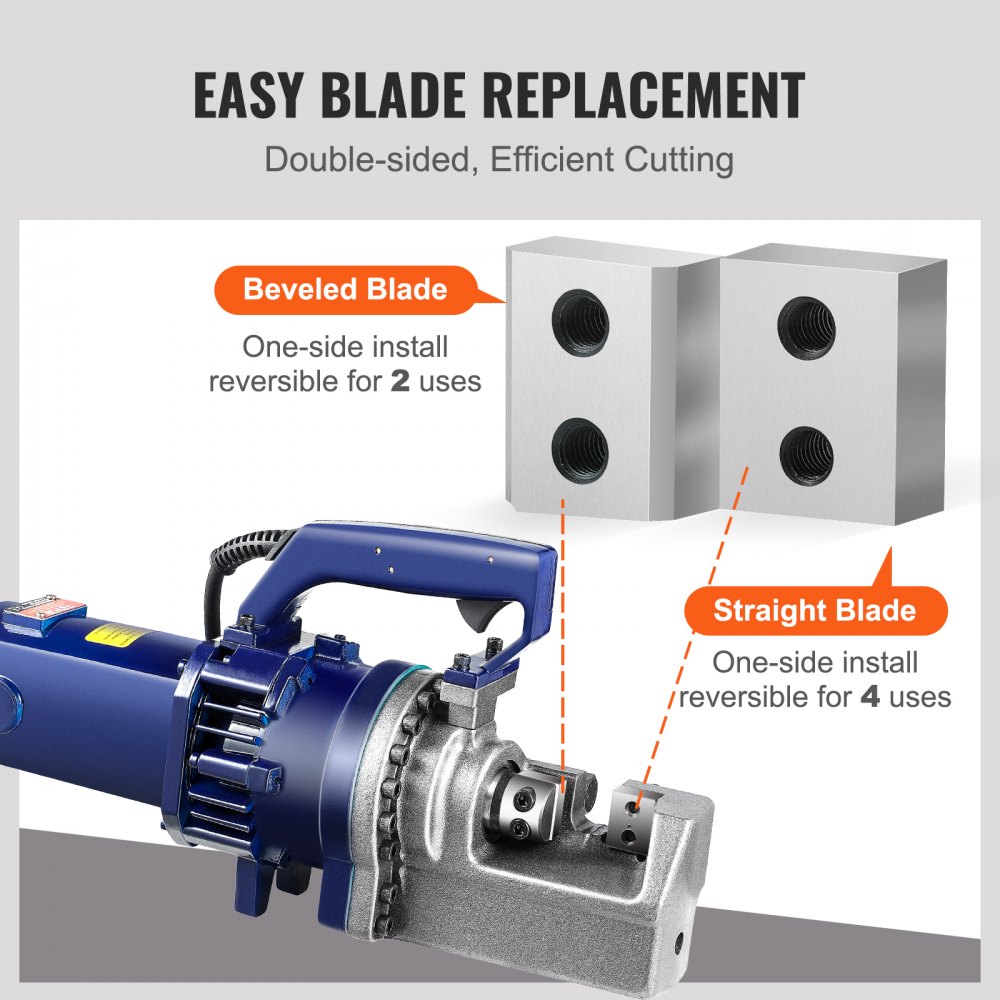 VEVOR Electric Rebar Cutter Blade, 6 PCS 25mm(1 inch) Cutting Diameter, HRC58-60 Hard Hydraulic Rebar Blade Replacement Jaw Blades with 12 Hexagon Screw and 12 Spring Washer, for Model RC-25