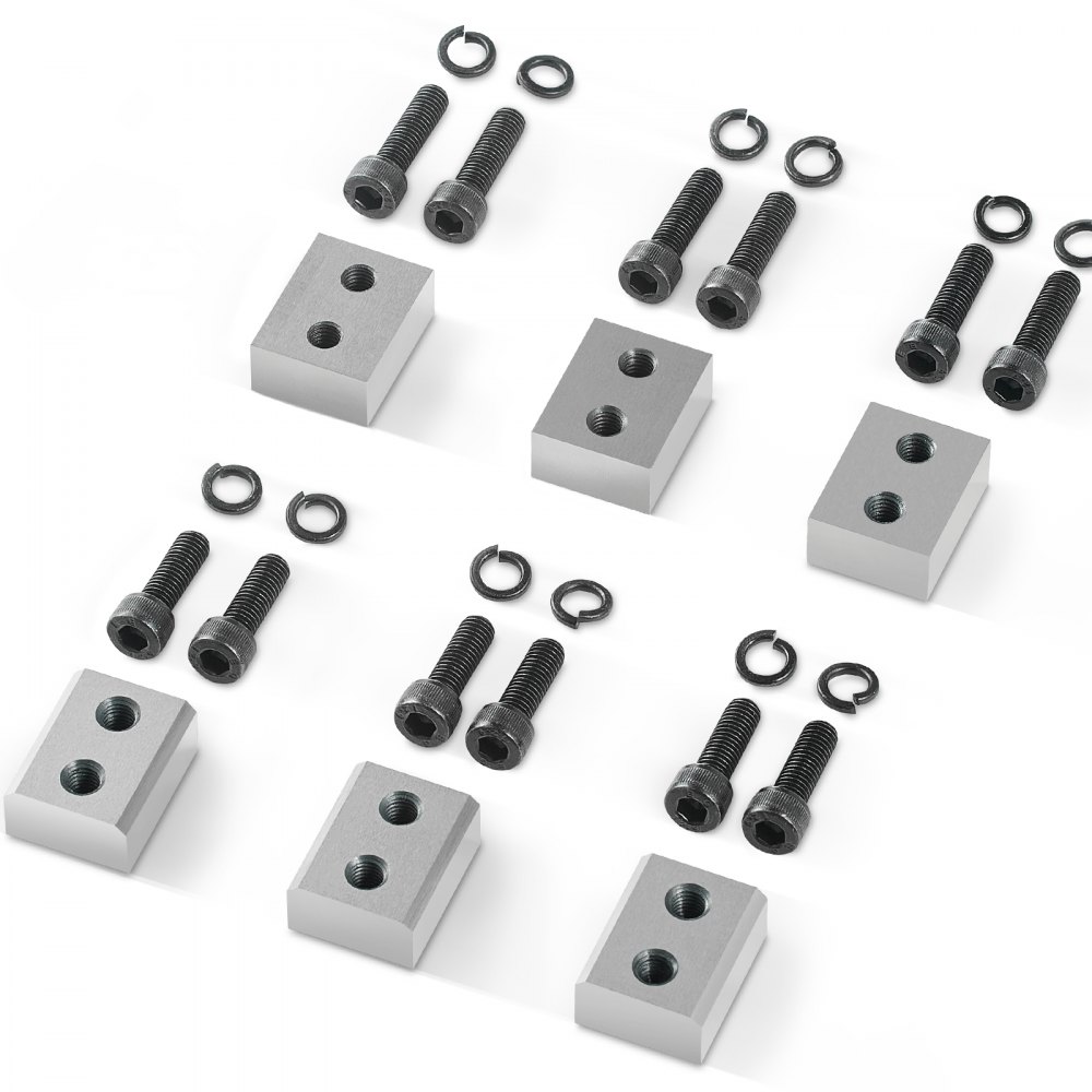 VEVOR Electric Rebar Cutter Blade, 6 PCS 25mm(1 inch) Cutting Diameter, HRC58-60 Hard Hydraulic Rebar Blade Replacement Jaw Blades with 12 Hexagon Screw and 12 Spring Washer, for Model RC-25