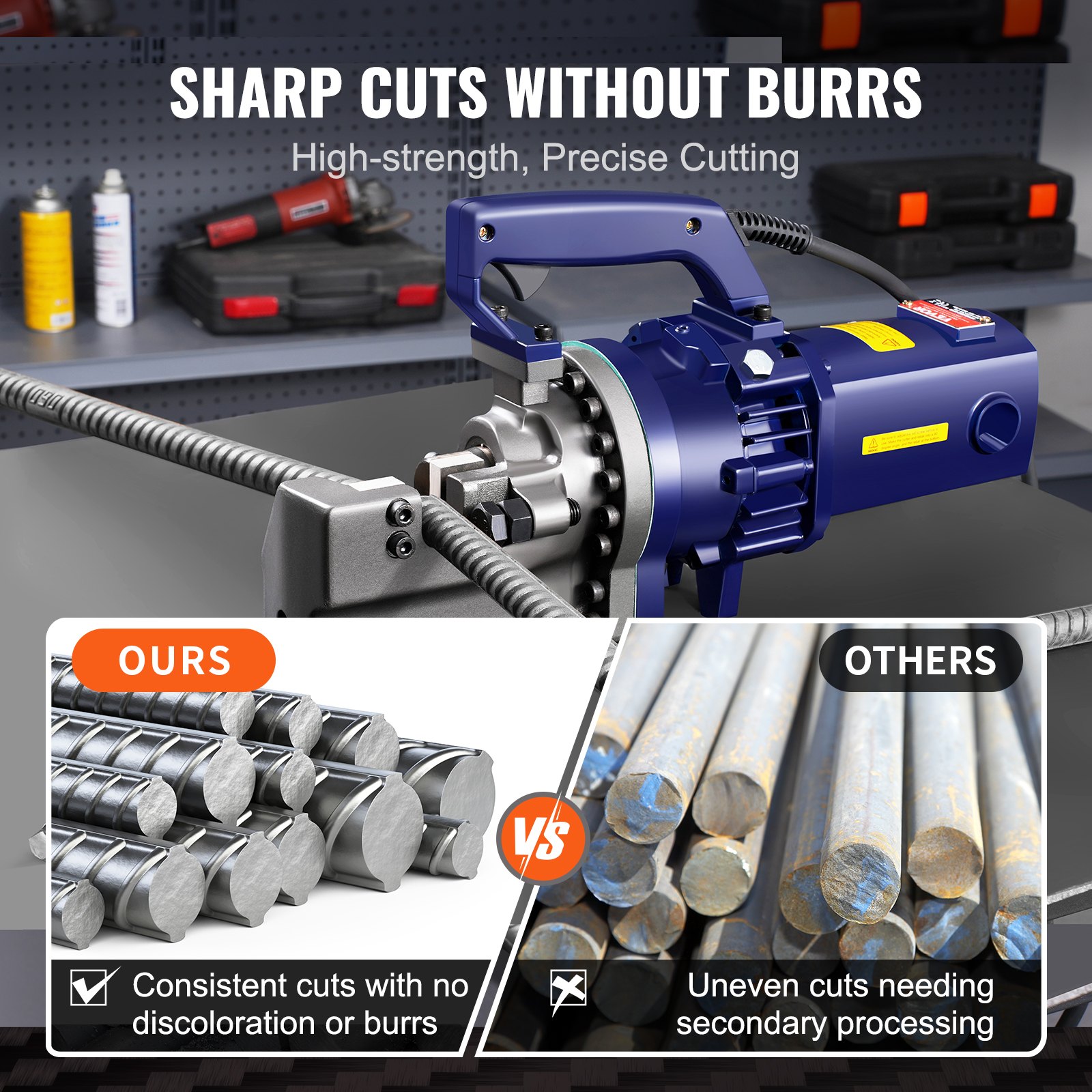 VEVOR Electric Rebar Cutter Blade, 6 PCS 25mm(1 inch) Cutting Diameter, HRC58-60 Hard Hydraulic Rebar Blade Replacement Jaw Blades with 12 Hexagon Screw and 12 Spring Washer, for Model RC-25