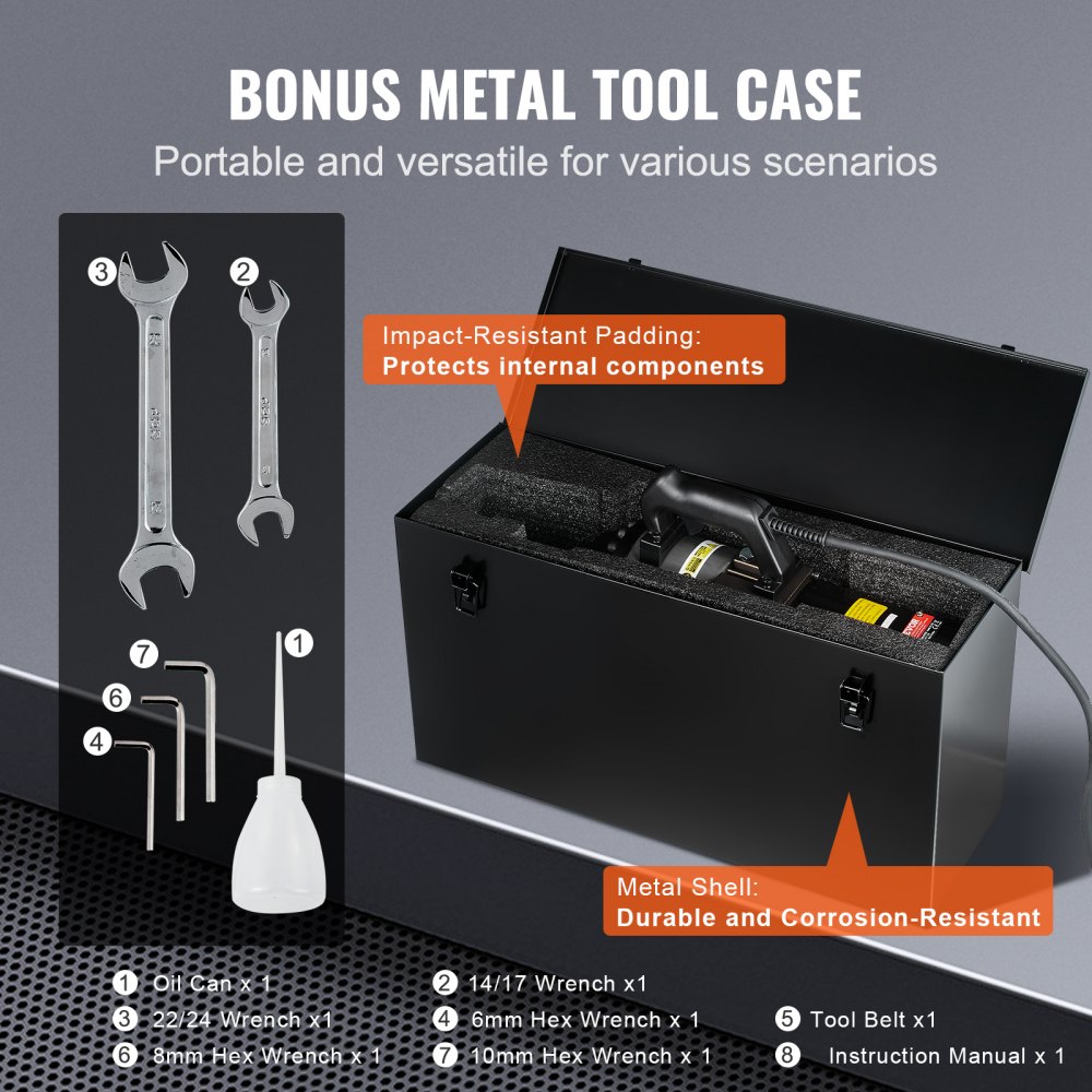 VEVOR Electric Hydraulic Rebar Cutter, 2000W Portable Rebar Cutter, Cutting up to 1.1 Inch (5-28mm) Rebar within 4 Seconds, High Power Steel Rebar Cutter with Oil Can Rich Accessories,Black BC-300