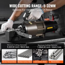 VEVOR 2300W Electric Hydraulic Rebar Cutter Cutting up to 1.26 Inch 5-32mm