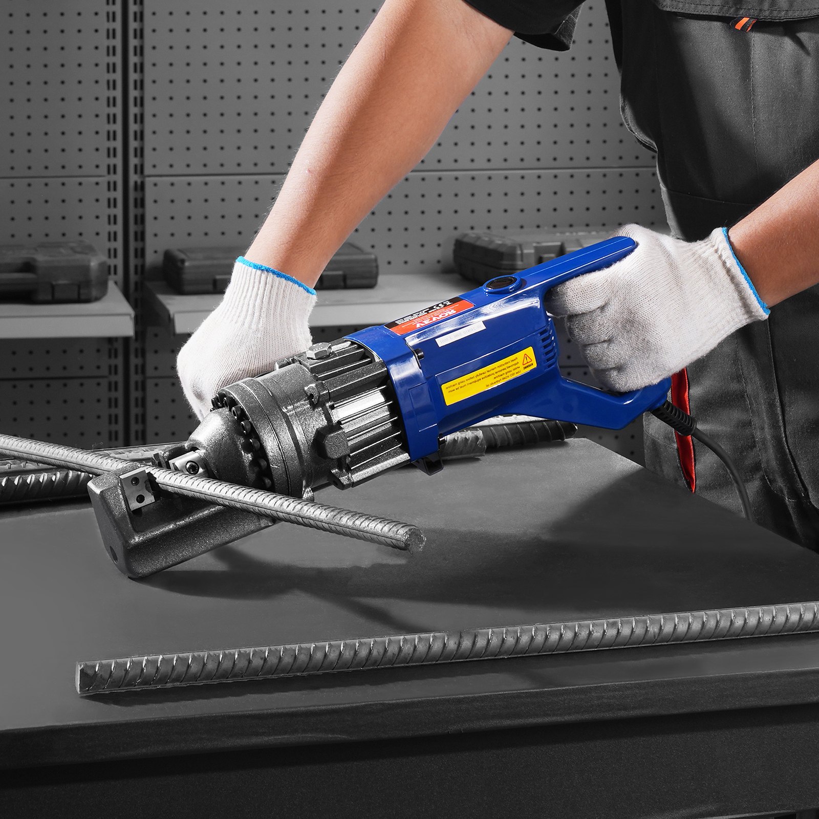 VEVOR Electric Hydraulic Rebar Cutter, 1000W Portable Rebar Cutter, Cutting up to 5/8 Inch (4-16mm) #5 Rebar within 2 Seconds, High Power Steel Rebar Cutter w/ Tool Case Oil Can,Black Blue RC-16