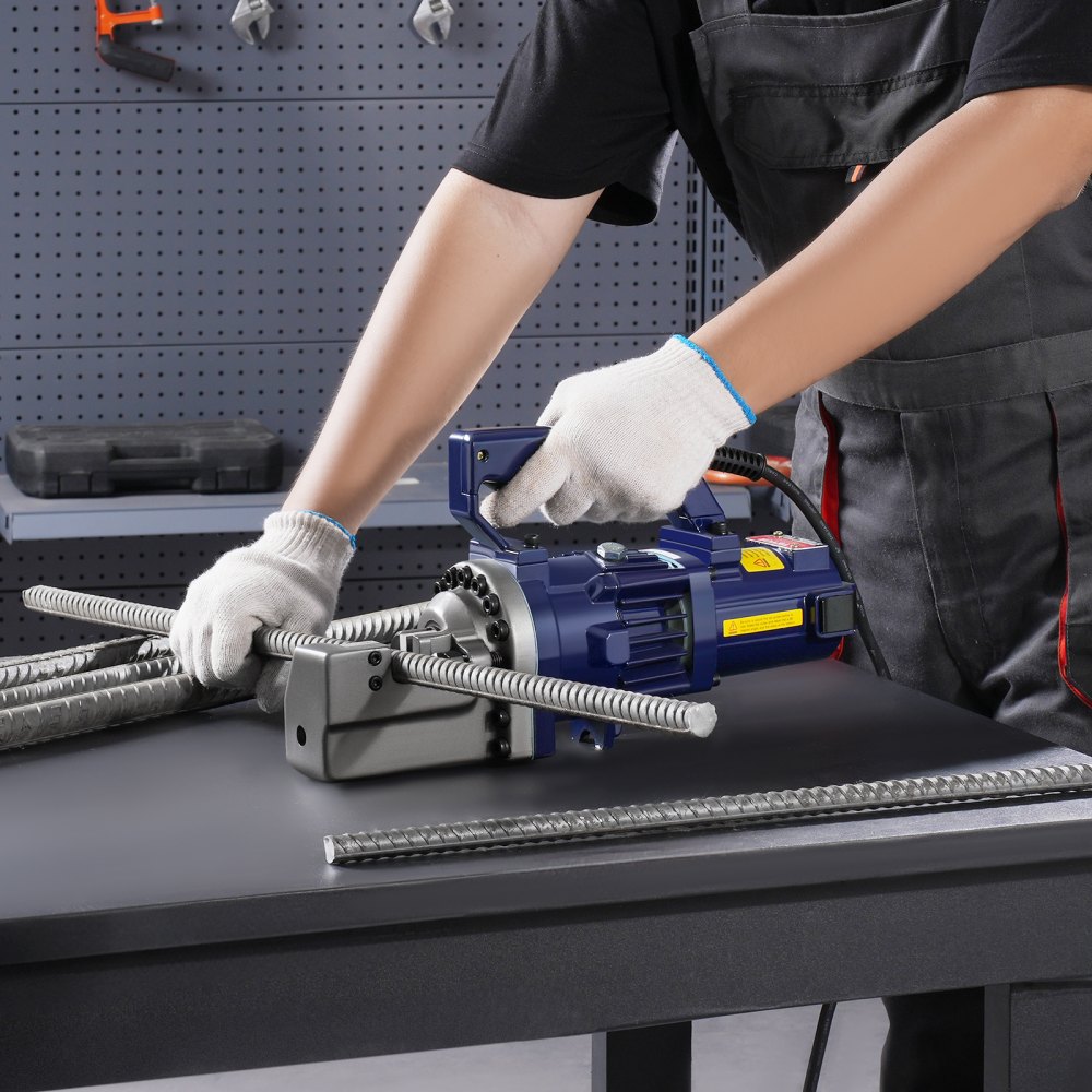 VEVOR Electric Hydraulic Rebar Cutter, 1000W Portable Rebar Cutter, Cutting up to 3/4 Inch #6 (4-20mm) Rebar within 3 Seconds, High Power Steel Rebar Cutter w/ Tool Case Oil Can,Black Blue RC-20