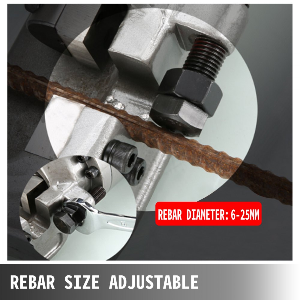 VEVOR Portable Rebar Cutter Electric Hydraulic 6- 25mm Steel Rod Bar Cutting