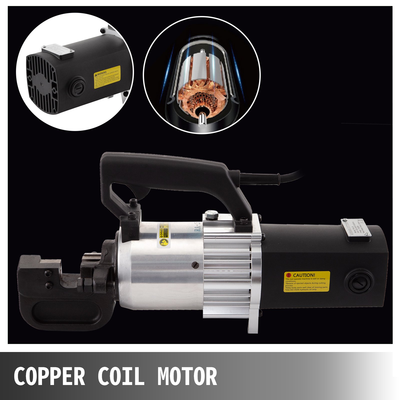 VEVOR Portable Rebar Cutter Electric Hydraulic 6- 25mm Steel Rod Bar Cutting