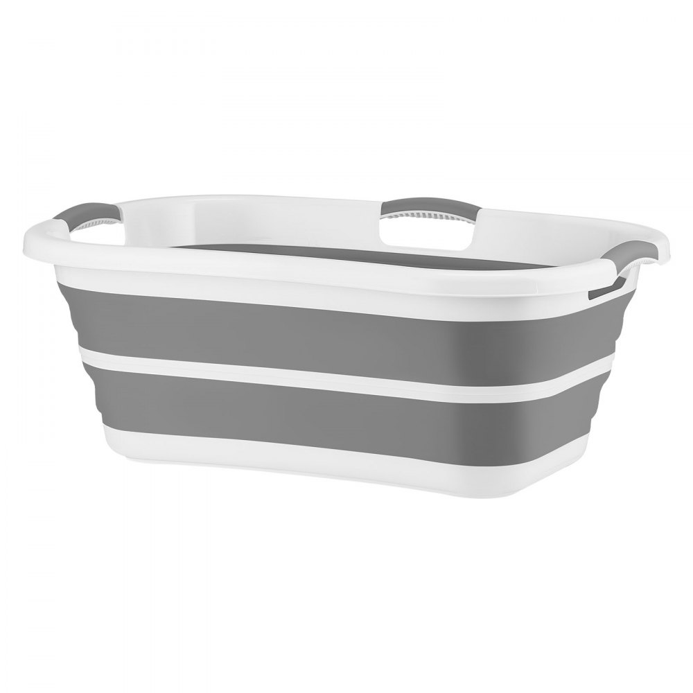 VEVOR Dog Bathtub, Elevated Dog Bath Tub, 2 in 1 Collapsible Pet Bathing Grooming Wash Station, Portable Foldable Space-saving, Built-in Drain Outlet with Drain Hose for Small Pet Cat, Gray & White