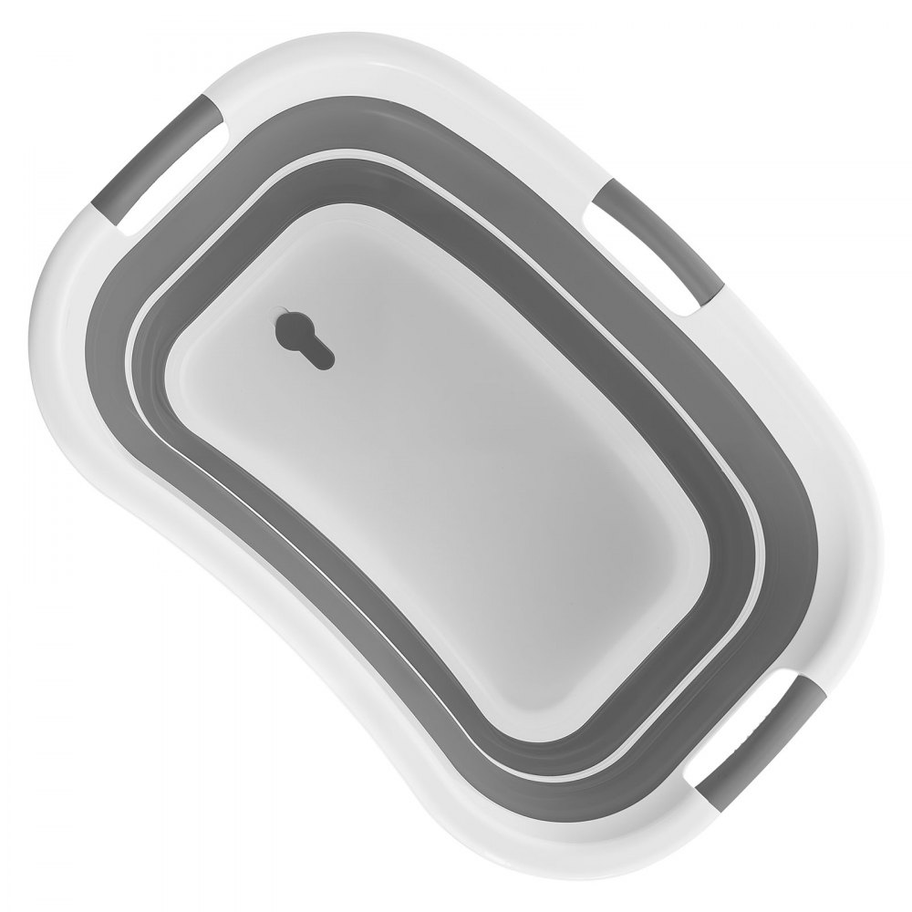 VEVOR Dog Bathtub, Elevated Dog Bath Tub, 2 in 1 Collapsible Pet Bathing Grooming Wash Station, Portable Foldable Space-saving, Built-in Drain Outlet with Drain Hose for Small Pet Cat, Gray & White