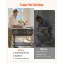 VEVOR Dog Bathtub, Elevated Dog Bath Tub, Collapsible Pet Bathing Grooming Wash Station, Portable Foldable Space-saving, with Built-In Drain Hose for Small and Medium Pet Cat Indoor & Outdoor, Gray