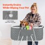 Foldable Dog Bathtub Elevated Grey Shower Station for Small & Medium Dogs & Cats