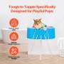 Foldable Dog Bathtub Elevated Light Blue Bathing Station for Small & Medium Pets