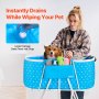 Foldable Dog Bathtub Elevated Light Blue Bathing Station for Small & Medium Pets