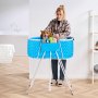 VEVOR Bañera portátil para perros, elevada y plegable, ahorra espacio y cuenta con drenaje rápido. Ideal para lavar y asear perros y gatos pequeños y medianos, tanto en interiores como en exteriores, color azul claro.