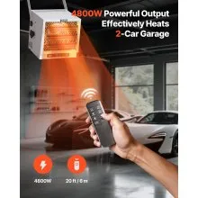 VEVOR Electric Garage Heater 4800W with Remote Control Ceiling for Workshop