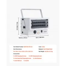 VEVOR Electric Garage Heater 5000Watt Ceiling Mount Low Noise for Workshop