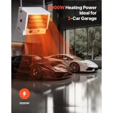 VEVOR Electric Garage Heater 5000Watt Ceiling Mounted for Workshop 240V White