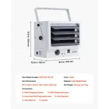 VEVOR Electric Garage Heater 5000Watt Ceiling Mounted for Workshop 240V White