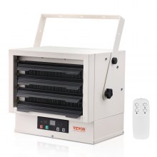 VEVOR Electric Garage Heater, 5000-Watt Digital Fan-Forced Wall/Ceiling Mount Shop Heater, with Remote Control Overheat Protection, Hardwired Heater with 9-Hour Timer, Ideal for Workshop, ETL Listed