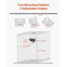 VEVOR Electric Garage Heater 5000-Watt Ceiling Mount With Remote Control
