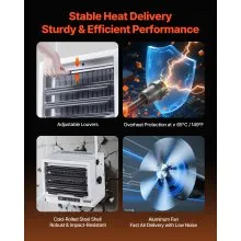 VEVOR Electric Garage Heater 8500W with Remote Control Ceiling for Workshop