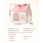 VEVOR Kids Play Tent PVC Frame Playhouse for Kids with Padded Mat Pink, for Toddlers Girls Boys, Indoor & Outdoor, Reading Nook Nap Bed Tent, with Stars Lights, Carry Bag, Flag, Breathable Window