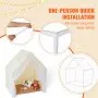 VEVOR Kids Play Tent, Kids Tent for Kids 1-5 Years Old, Toddler Tent with Mat and Tent Lamp, Tent for Kids with Windows for Indoor and Outdoor, Yurt Tent for Boys and Girls, Beige