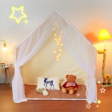VEVOR Kids Play Tent, Kids Tent for Kids 1-5 Years Old, Toddler Tent with Mat and Tent Lamp, Tent for Kids with Windows for Indoor and Outdoor, Yurt Tent for Boys and Girls, Beige