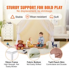 VEVOR Kids Play Tent, Kids Tent for Kids 1-5 Years Old, Toddler Tent with Mat and Tent Lamp, Tent for Kids with Windows for Indoor and Outdoor, Yurt Tent for Boys and Girls, Beige