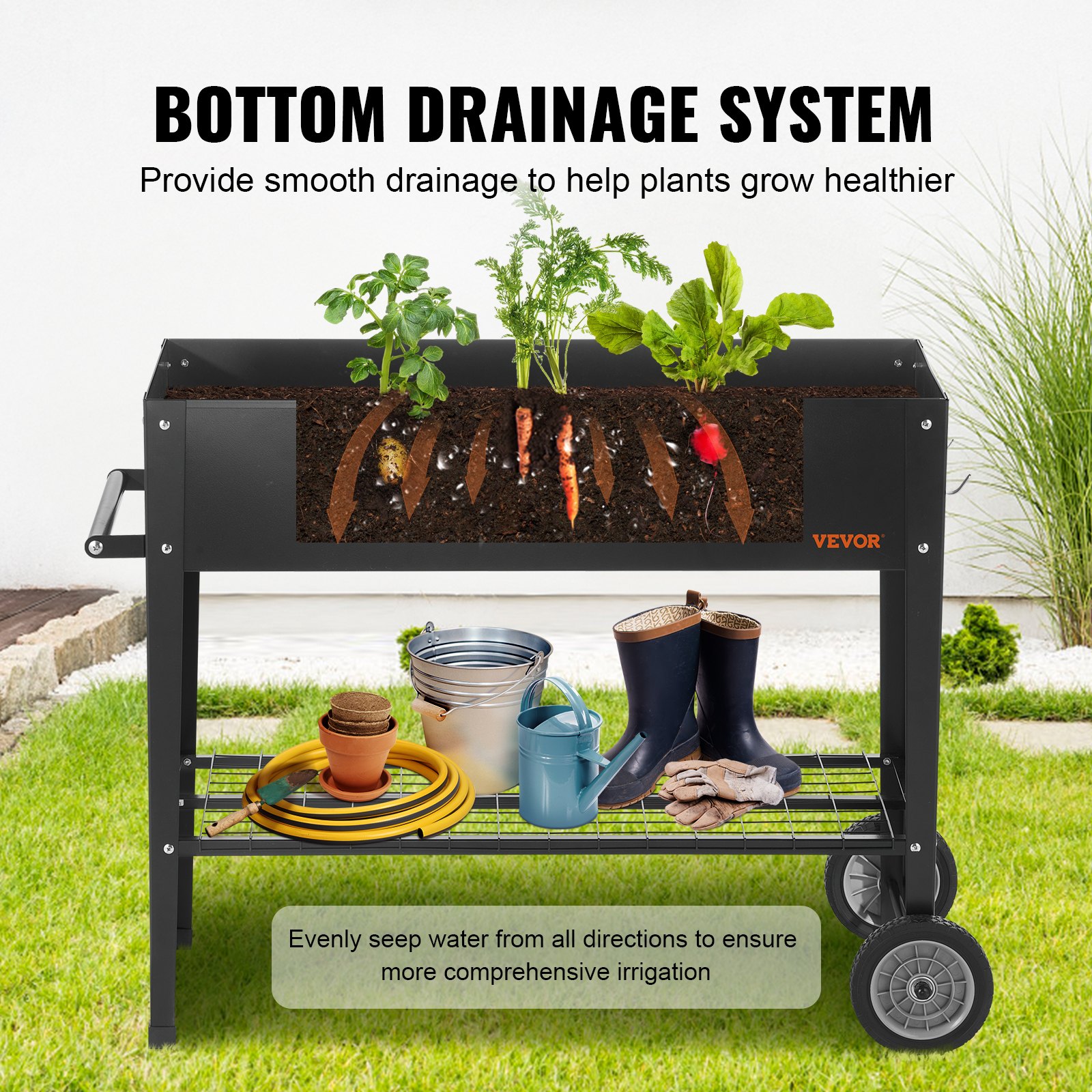 Raised Garden Bed, 42.5 x 19.5 x 31.5 inch Galvanized Metal Planter Box, Elevated Outdoor Planting Boxes with Legs, for Growing Flowers/Vegetables/Herbs in Backyard/Garden/Patio/Balcony, Black Raised Garden Bed, 42.5 x 19.5 x 31.5 inch Galvanized Metal Planter Box, Elevated Outdoor Planting Boxes with Legs, for Growing Flowers/Vegetables/Herbs in Backyard/Garden/Patio/Balcony, Black